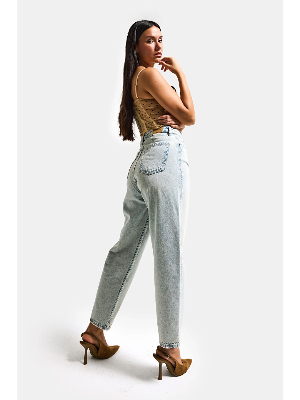 Mavi Kadın Jean Rengi 4s6-75 Relax Fit %100 Pamuk Denim Jean-5