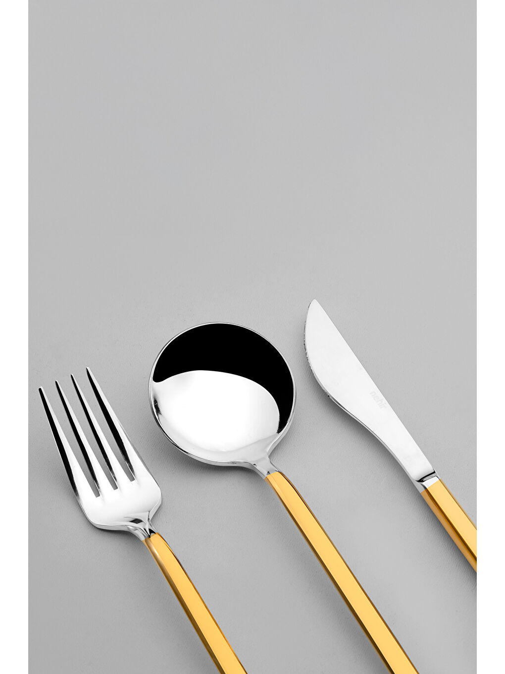 Sarı Sofia Altın Sade 6 Kişilik 36 Parça Kutulu Çatal Kaşık Bıçak Takımı-1