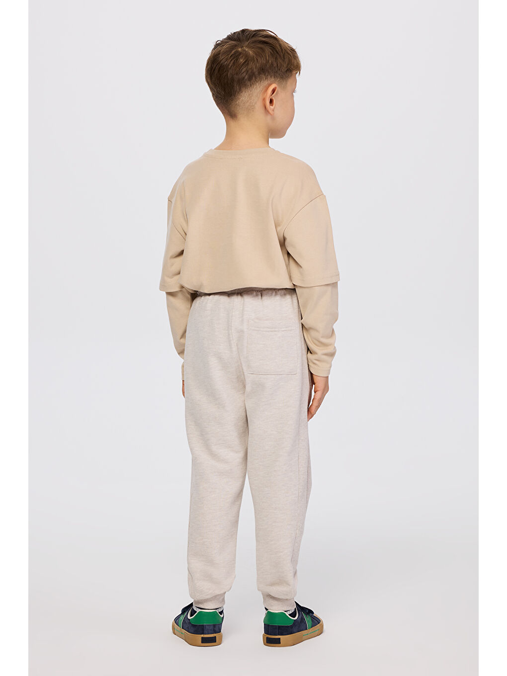 Erkek Çocuk Bej Melanj Eşofman Altı-6