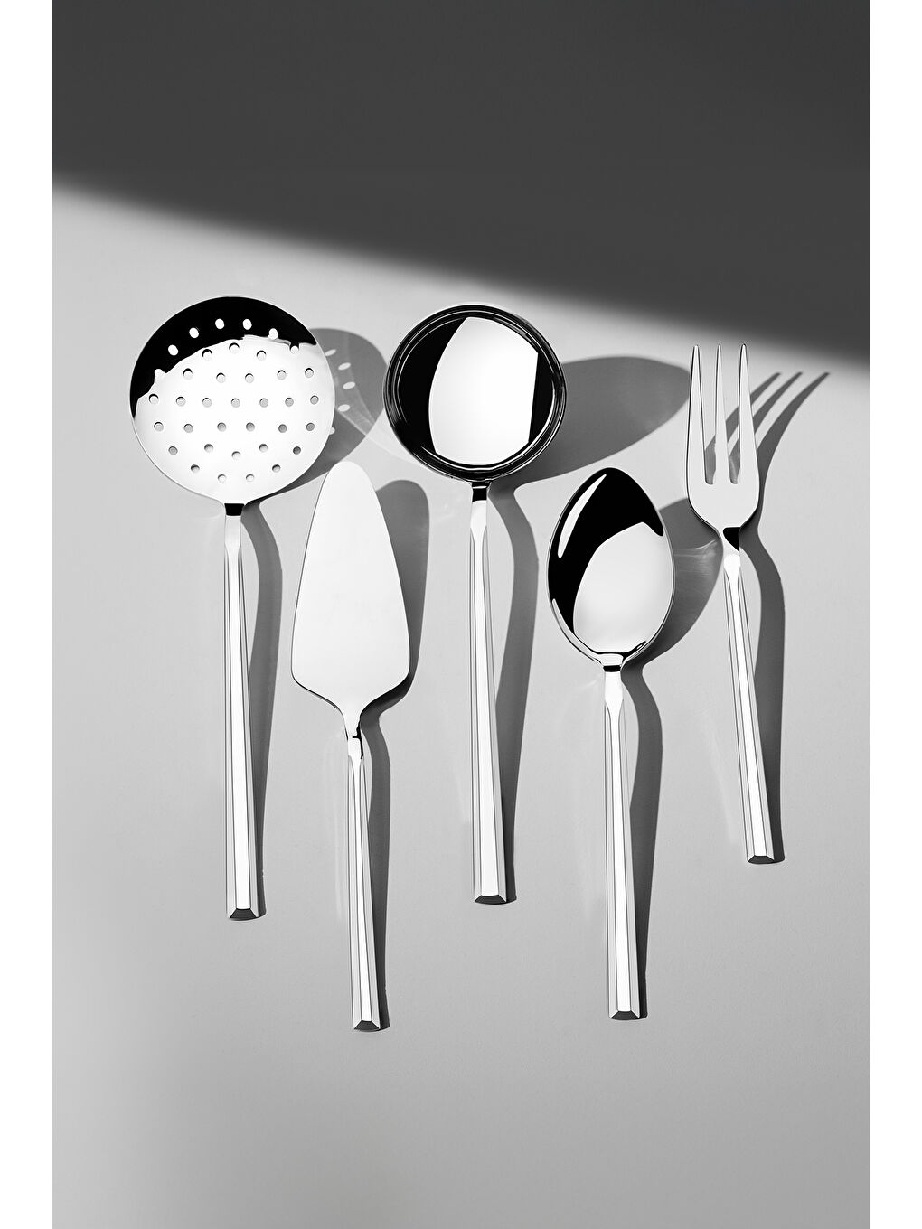 Gri Milano Sade 5 Parça Paslanmaz Çelik Servis Takımı