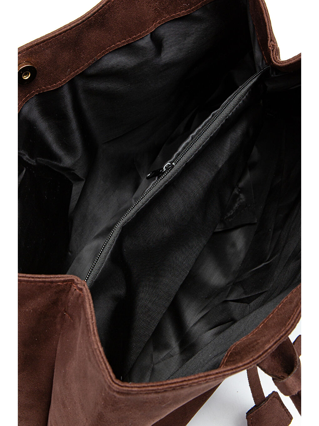 Kahverengi Süet Mıknatıs Kapama Diaz Kol Çanta Kahverenegi-4