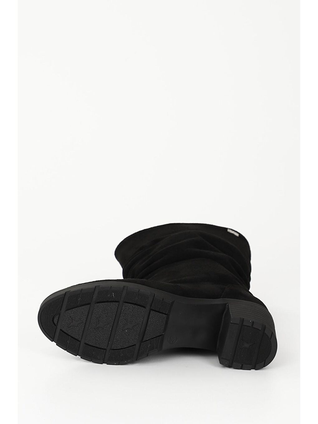 Siyah SİYAH  Yuvarlak Burun Körüklü Topuklu Kadın Günlük Çizme 35020-6