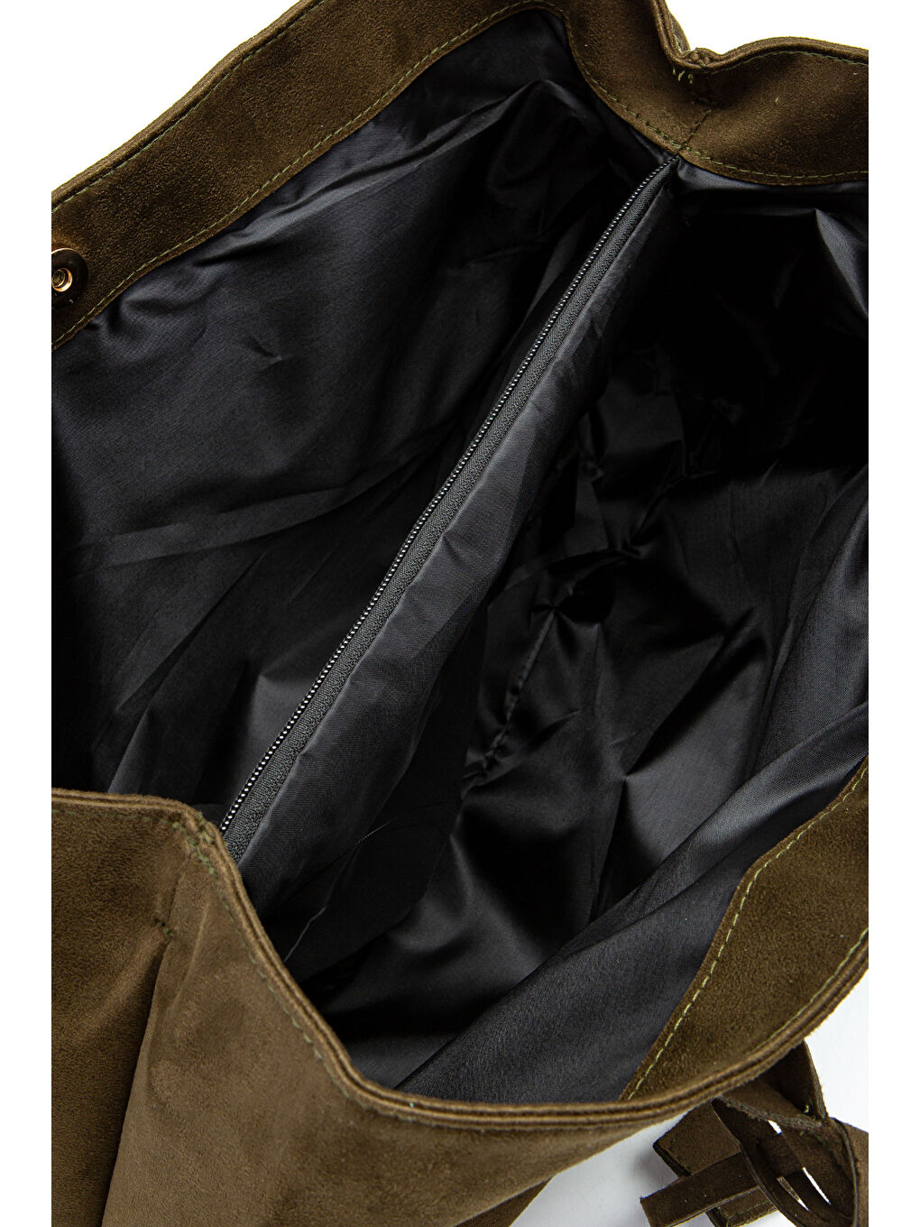 Süet Mıknatıs Kapama Diaz Kol Çanta Haki-4