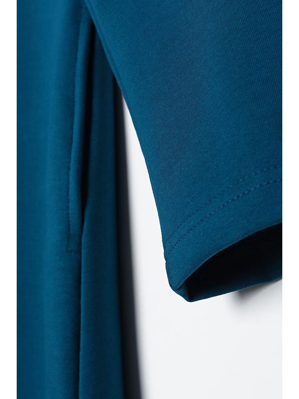 Açık Petrol Aplike Nakışlı Çift Kordonlu Kapüşonlu Hırka-4