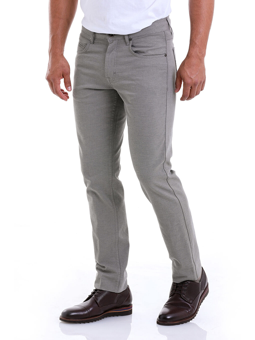 Haki Regular Fit Desenli Pamuklu 5 Cep Kanvas Pantolon-2