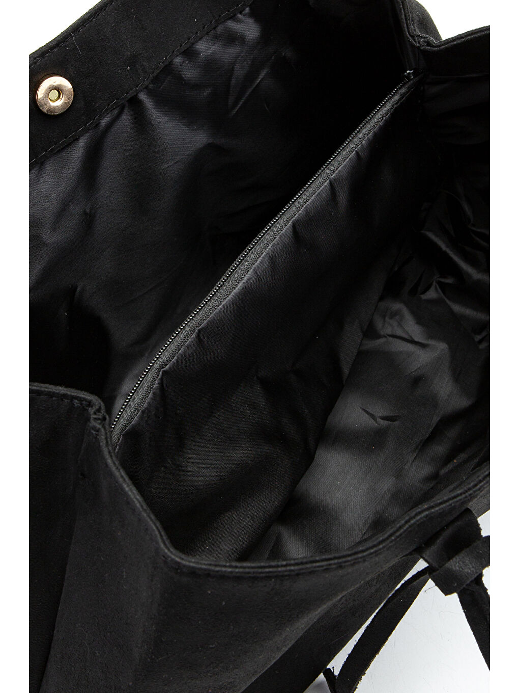 Süet Mıknatıs Kapama Diaz Kol Çanta Siyah-4