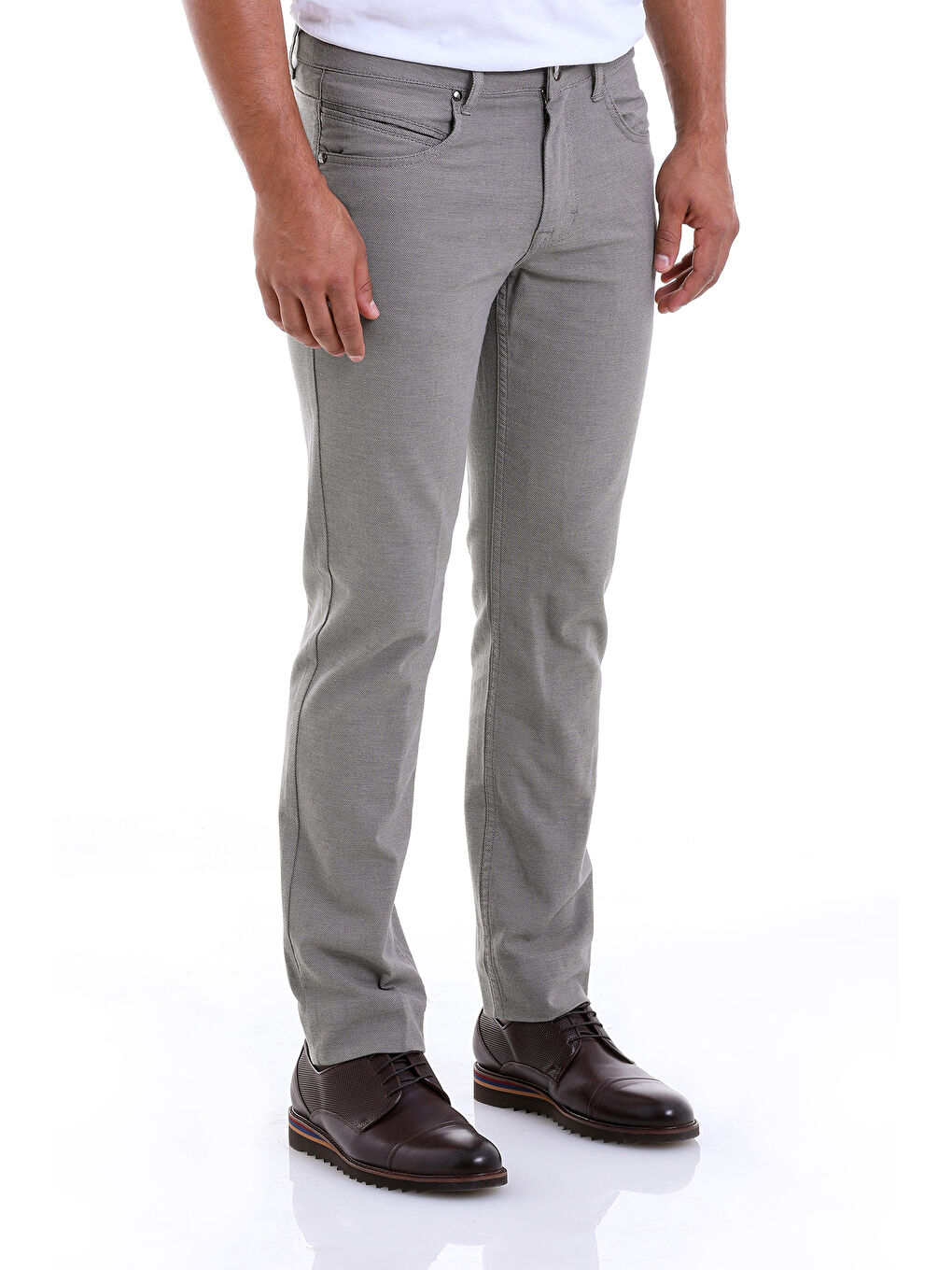 Haki Regular Fit Desenli Pamuklu 5 Cep Kanvas Pantolon-3