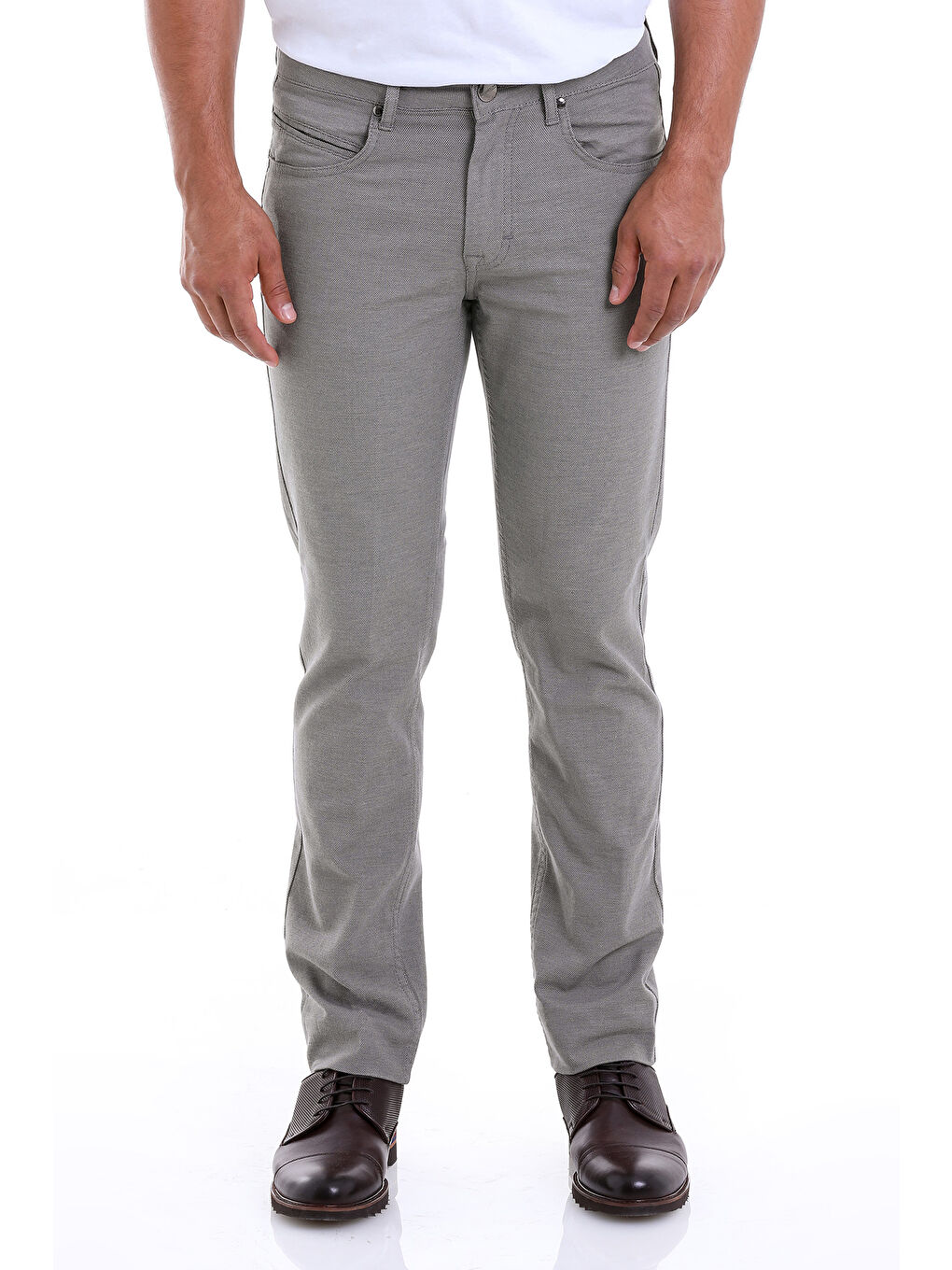 Haki Regular Fit Desenli Pamuklu 5 Cep Kanvas Pantolon-4