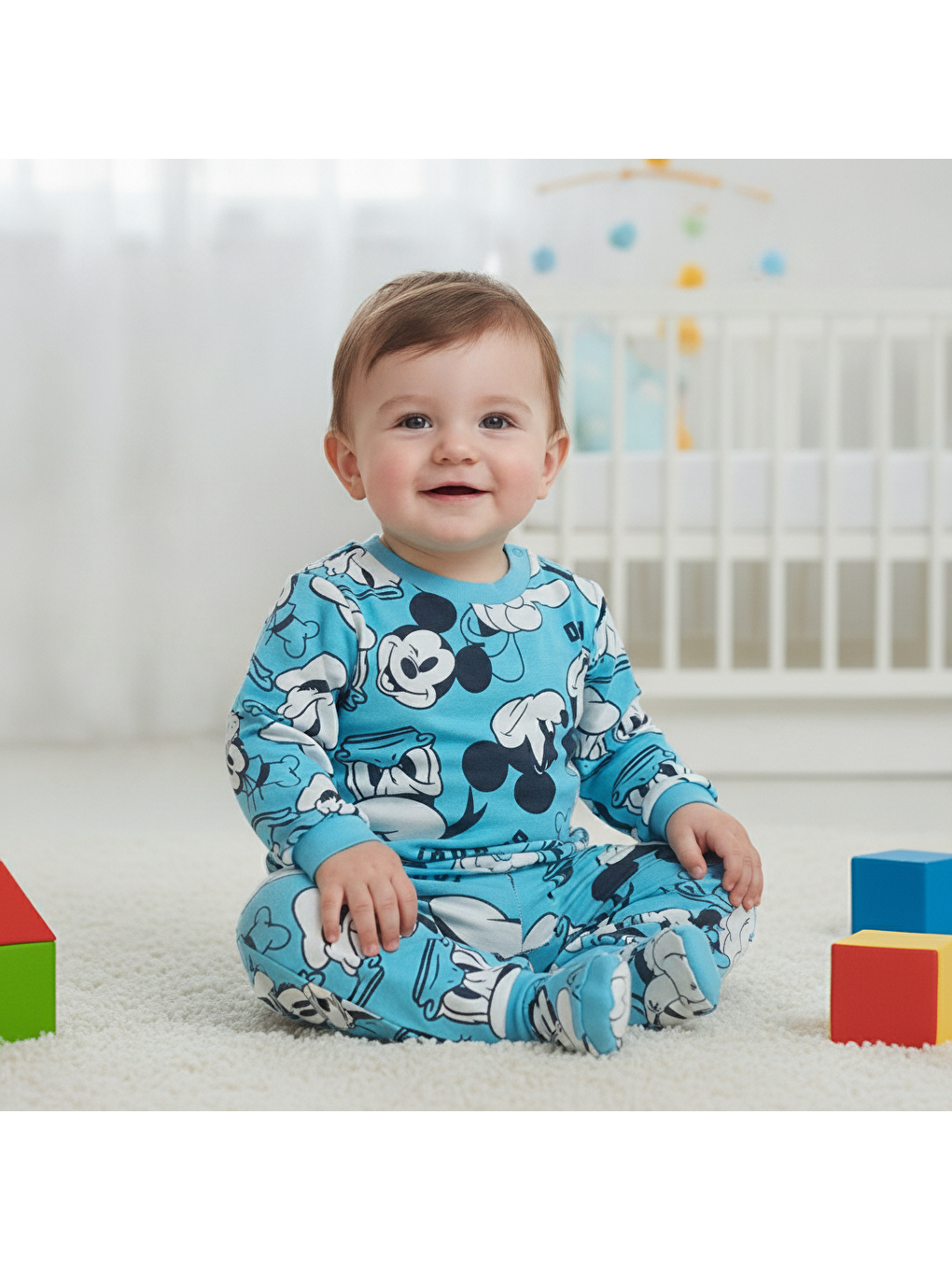 Kırmızı Çocuk Mickey Baskılı 2'Li Takım Cb1035-4