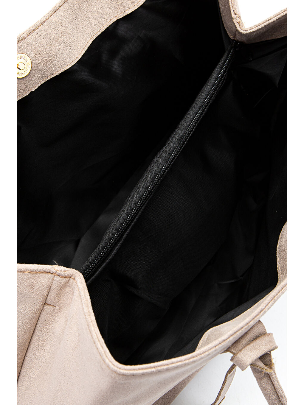 Süet Mıknatıs Kapama Diaz Kol Çanta Bej-4