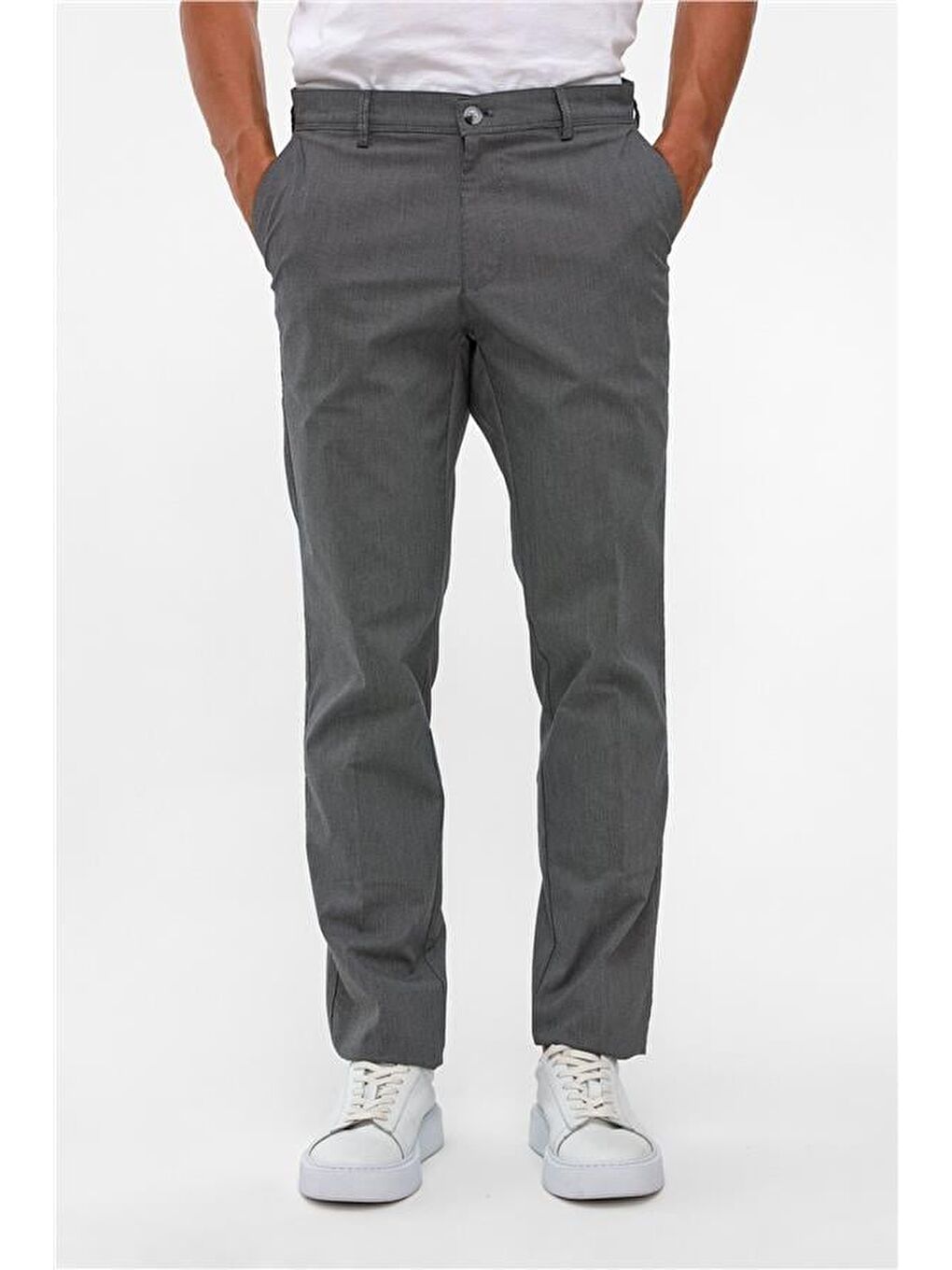 Siyah Regular Armürlü Pantolon-1