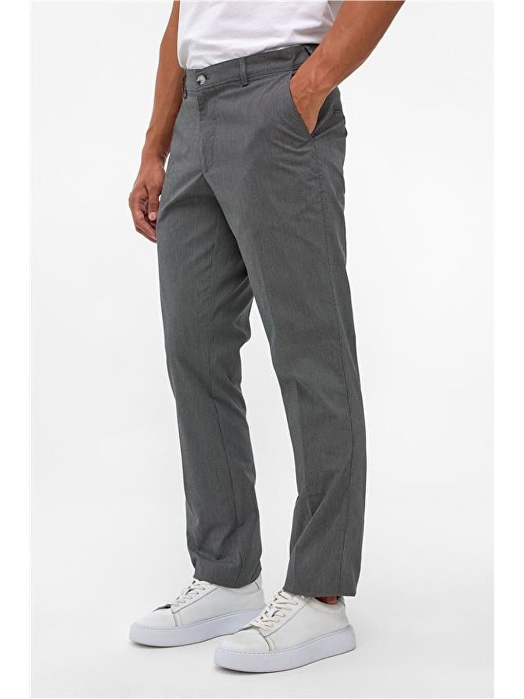 Siyah Regular Armürlü Pantolon-2