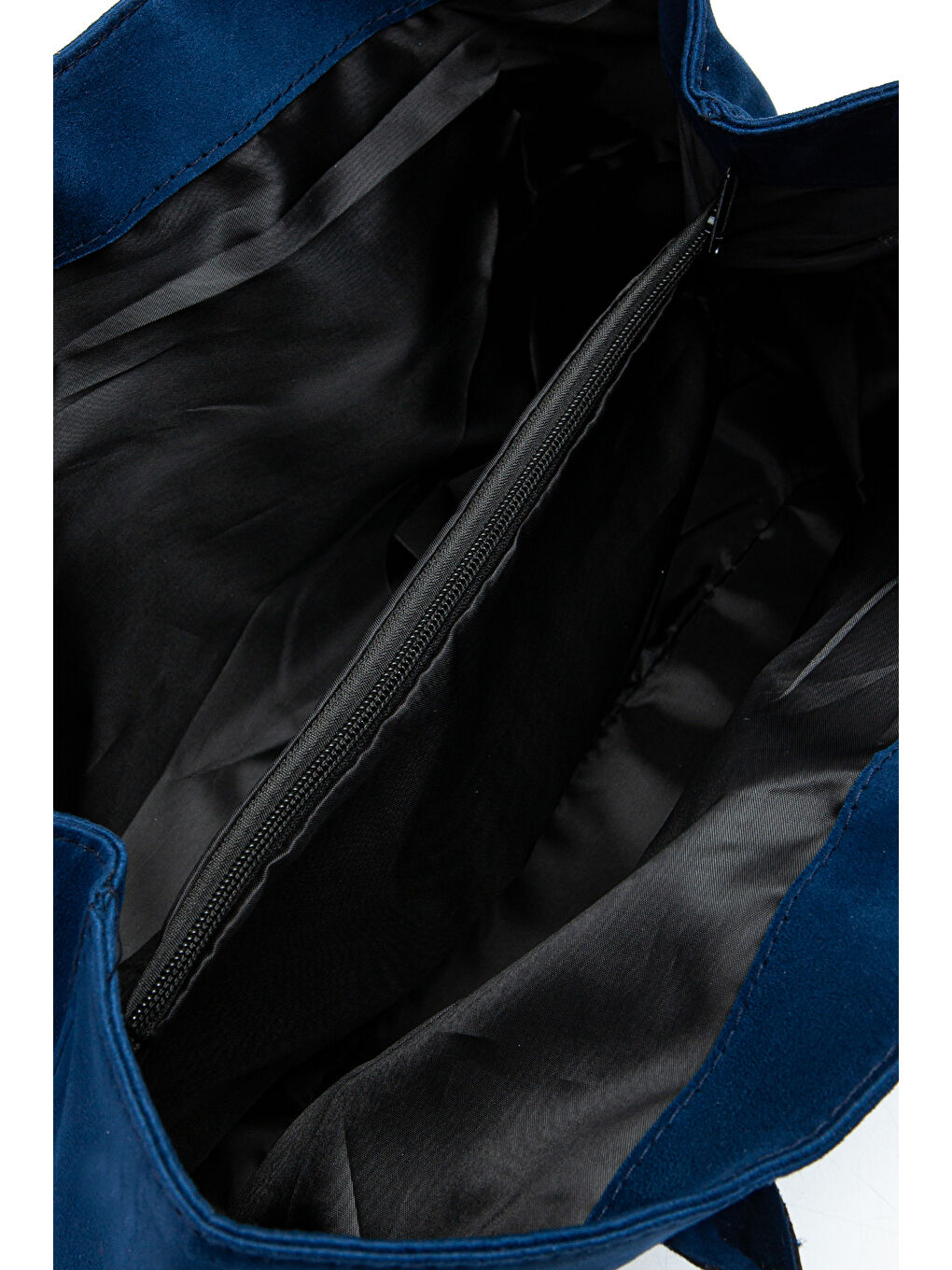 Süet Mıknatıs Kapama Diaz Kol Çanta Lacivert-4