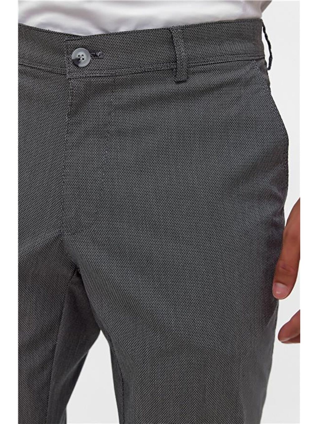 Siyah Regular Armürlü Pantolon-3