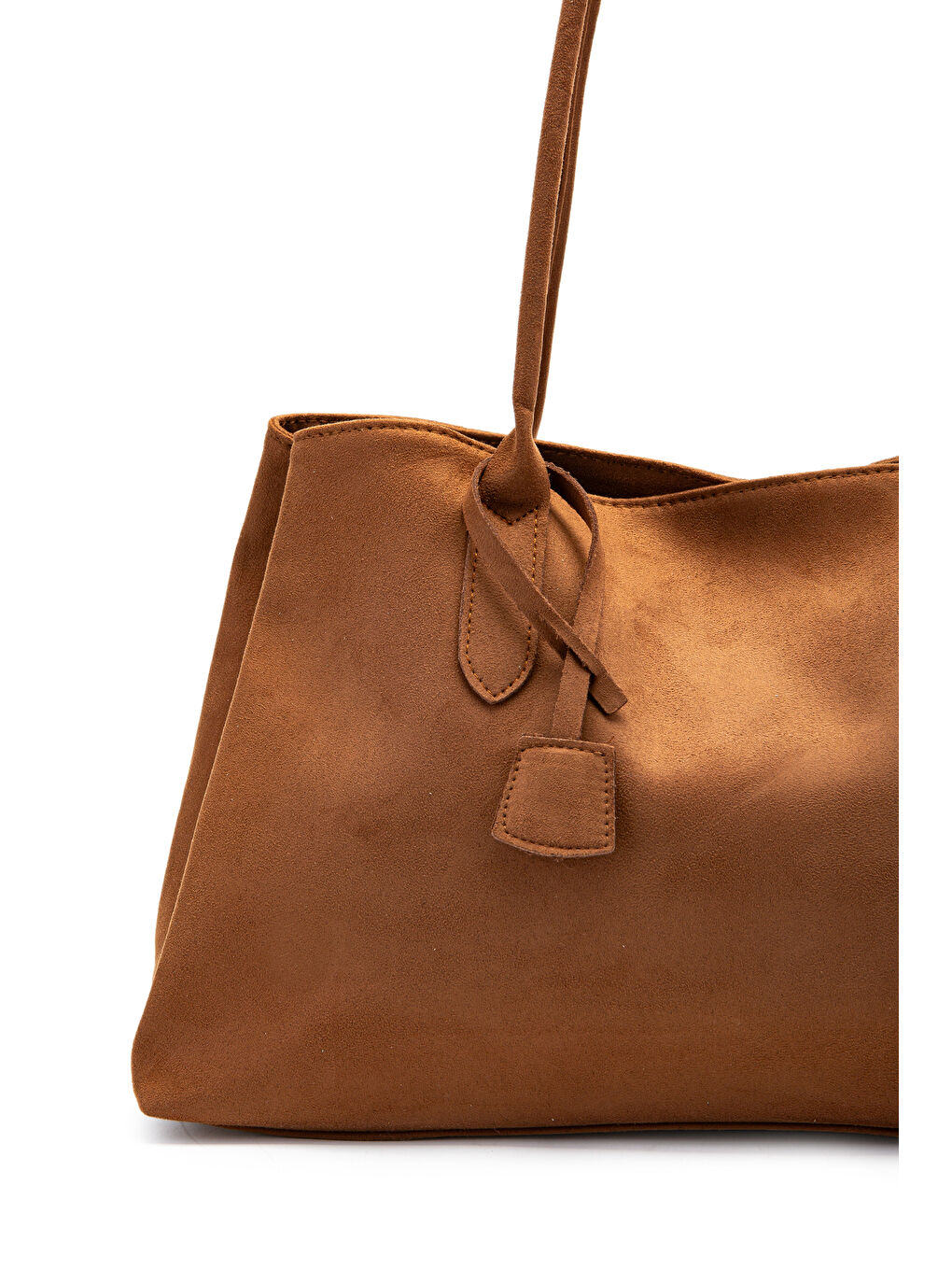 Kahverengi Süet Mıknatıs Kapama Diaz Kol Çanta Taba-1