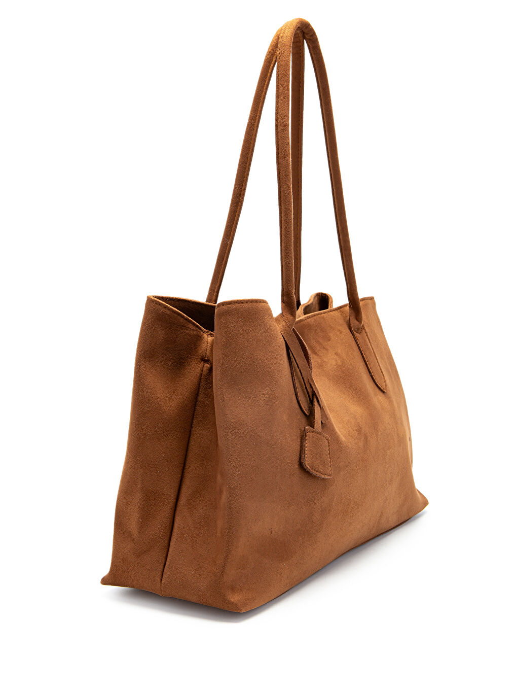 Kahverengi Süet Mıknatıs Kapama Diaz Kol Çanta Taba-2