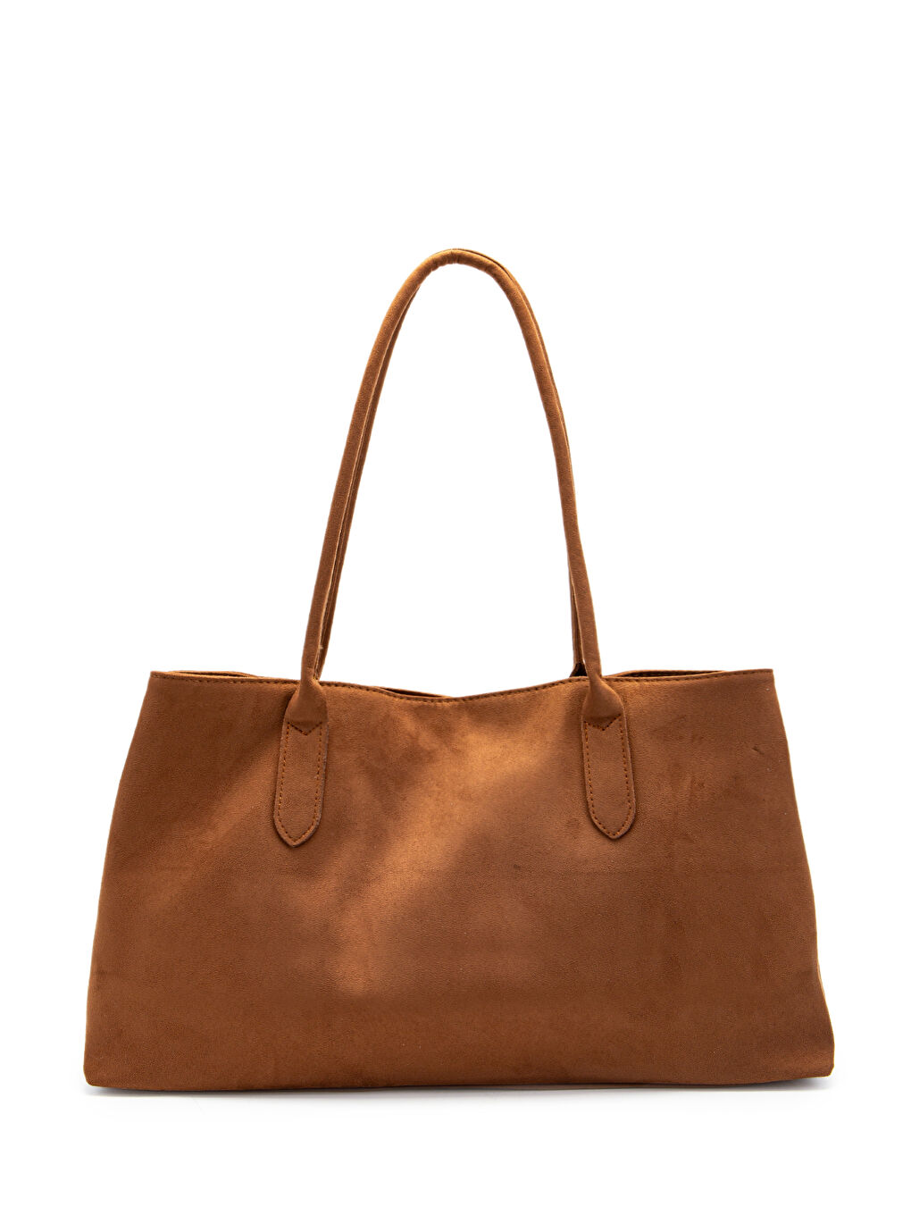 Kahverengi Süet Mıknatıs Kapama Diaz Kol Çanta Taba-3