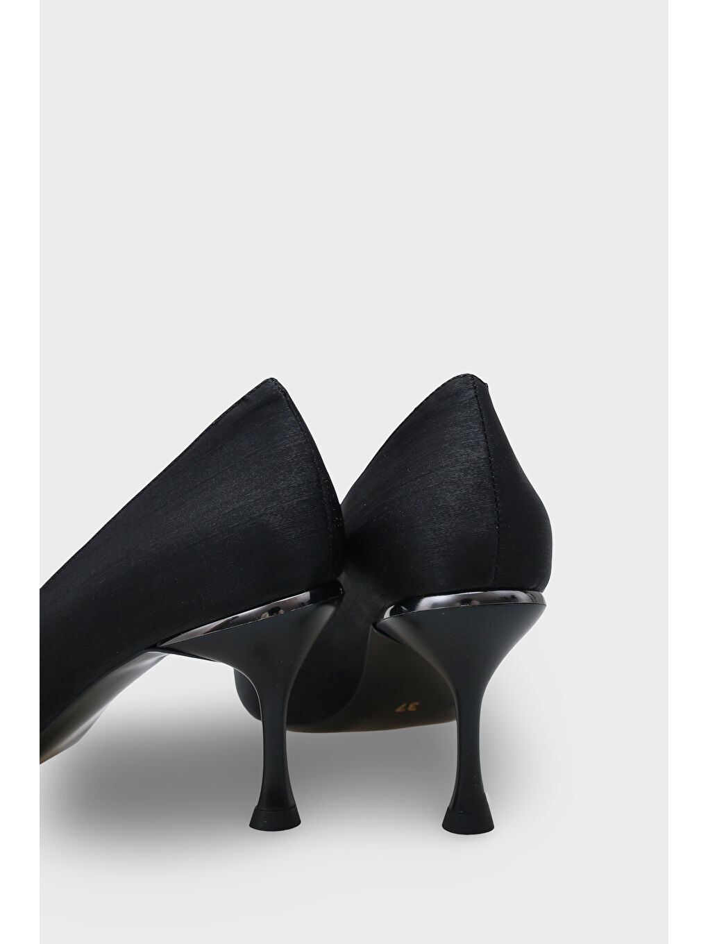 Siyah Malinde Saten Kadın Stiletto-3