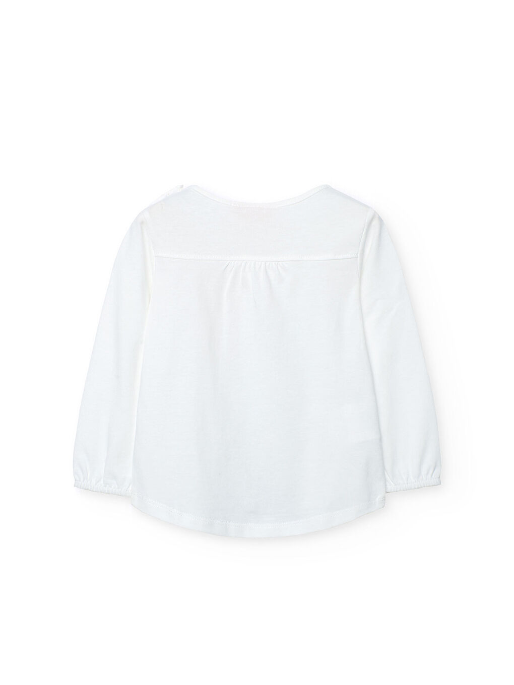 Ekru Kız Çocuk Çiçek Baskılı Bluz-2