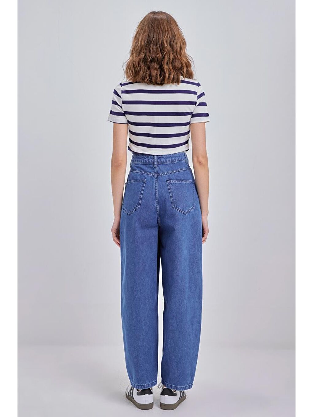 Mavi-%100 Pamuk Denim Slouchy Pantolon-3