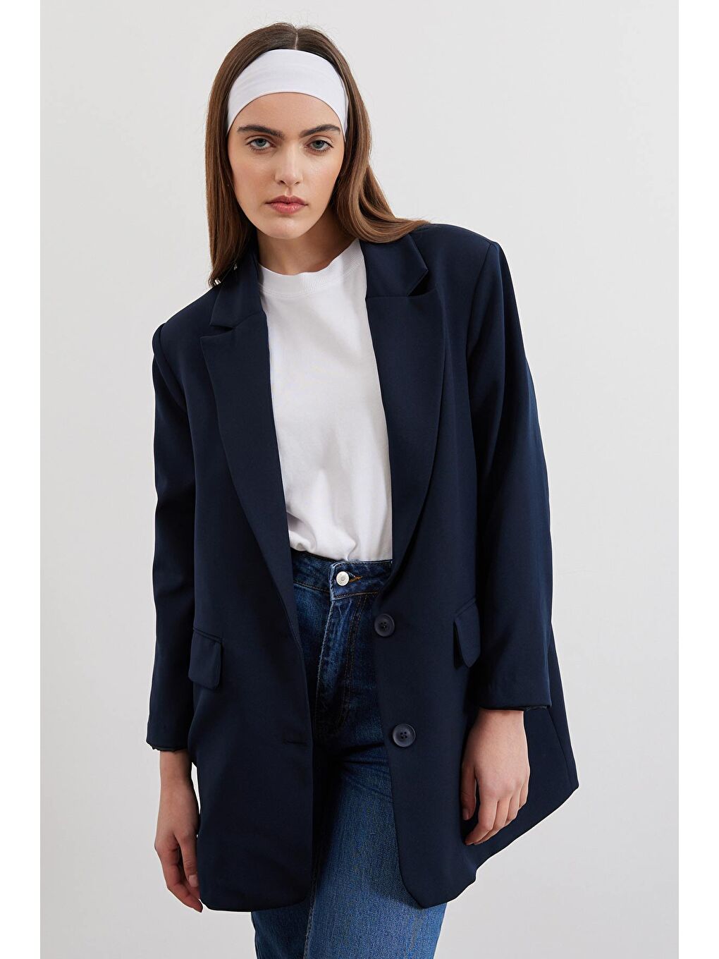 HOOOPSTORE Oversize Basic Blazer - Lacivert - 2