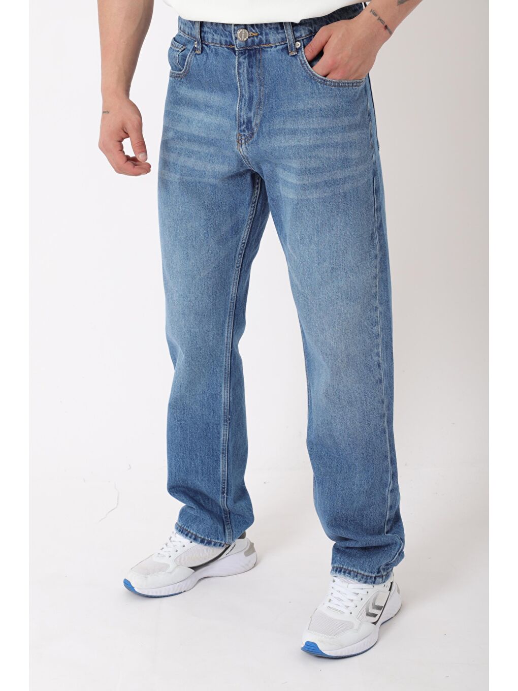 Mavi Rahat Baggy %100 Pamuk Jean Pantolon MM_0405-1