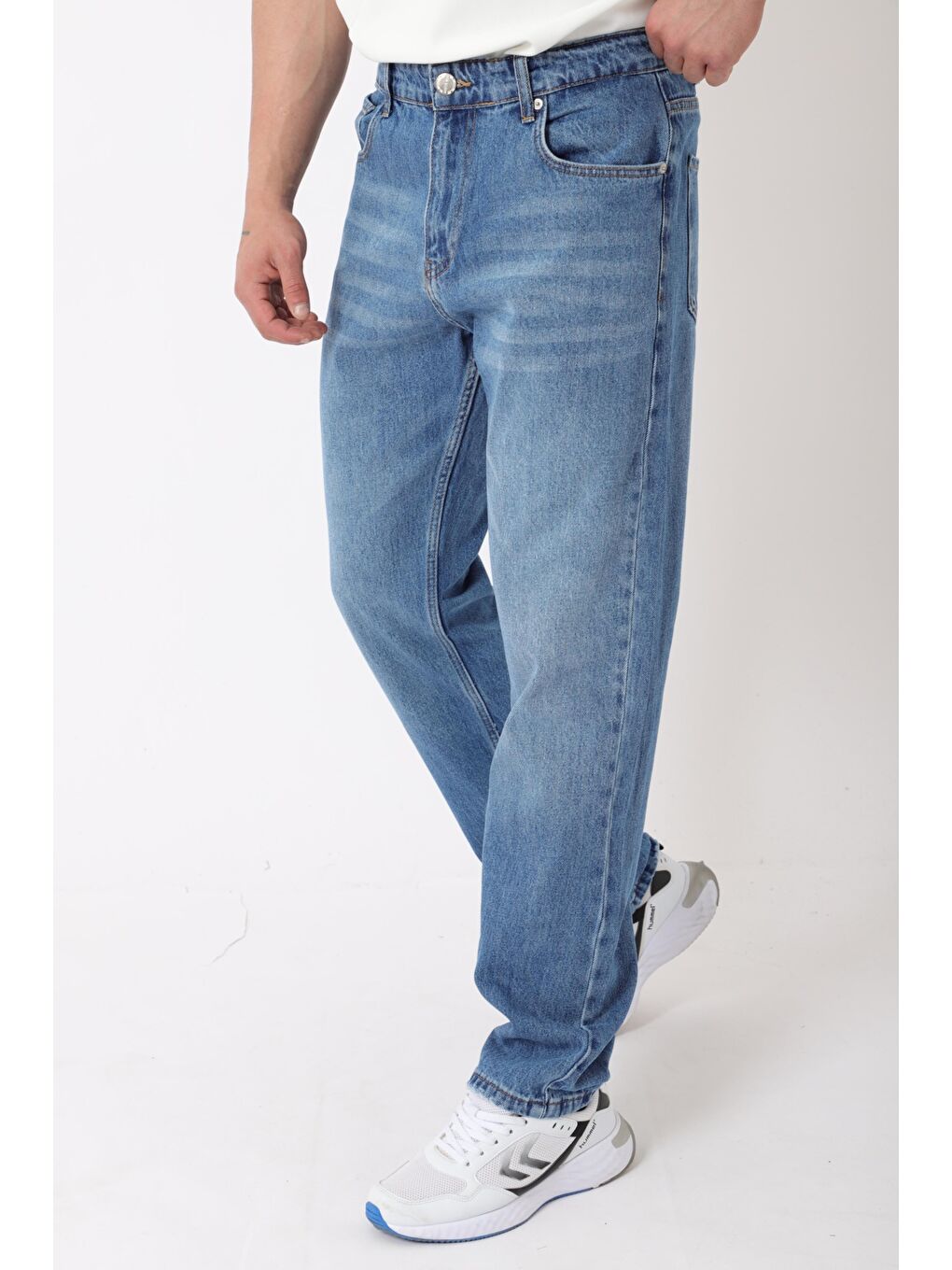 Mavi Rahat Baggy %100 Pamuk Jean Pantolon MM_0405-2