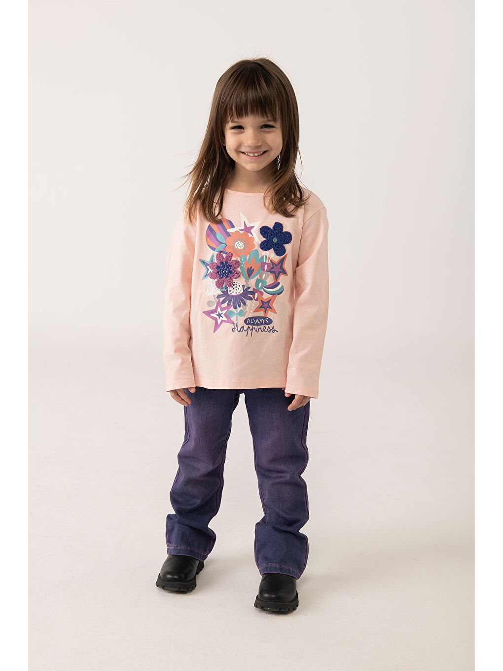 Lacivert Kız Çocuk Denim Pantolon