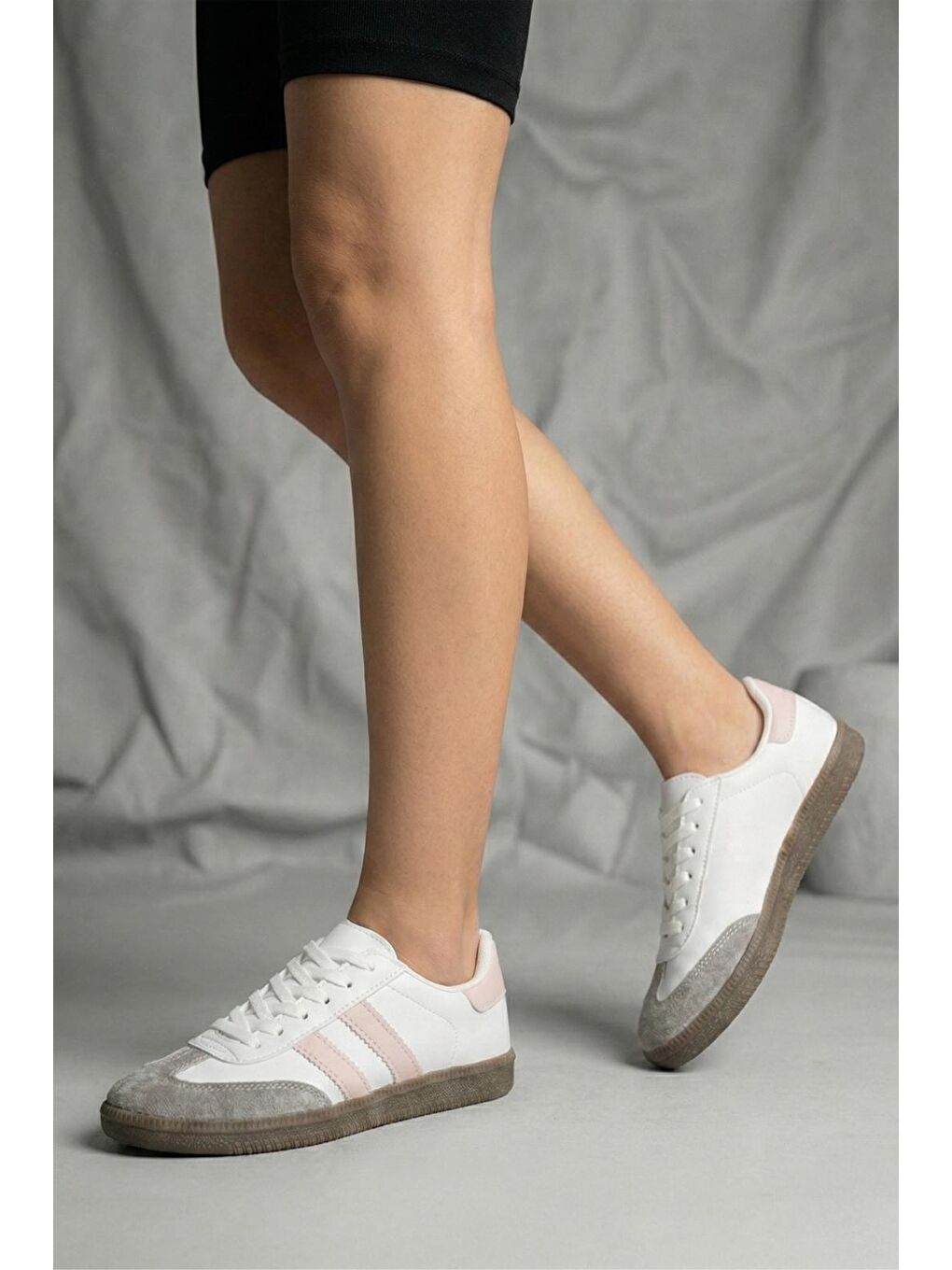 Pembe Sany Retro Hafif Rahat Taban Bağcıklı Kadın Sneaker