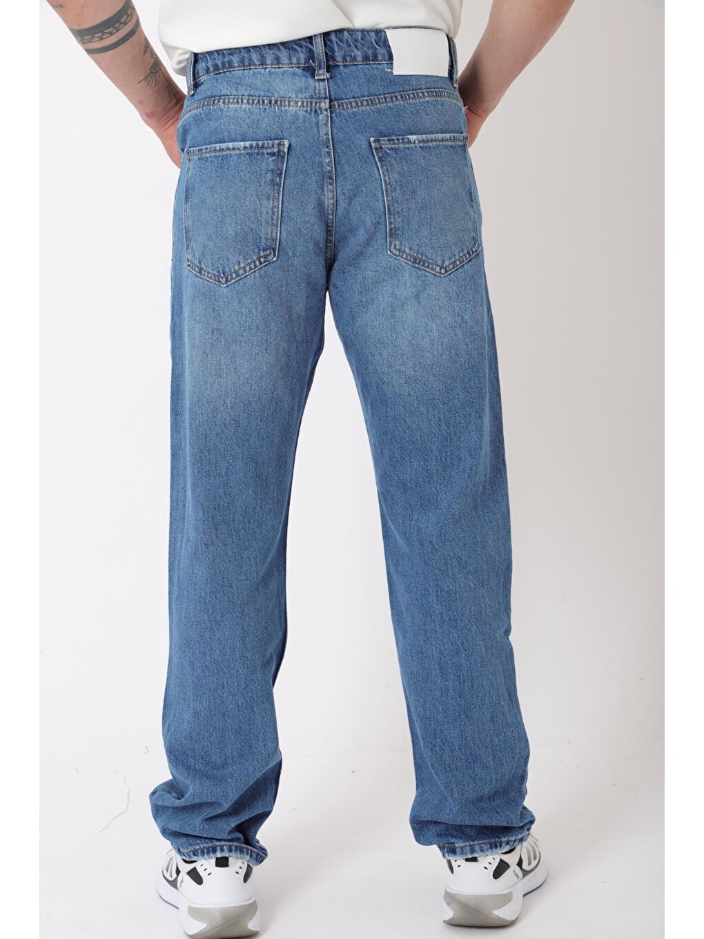 Mavi Rahat Baggy %100 Pamuk Jean Pantolon MM_0405-6