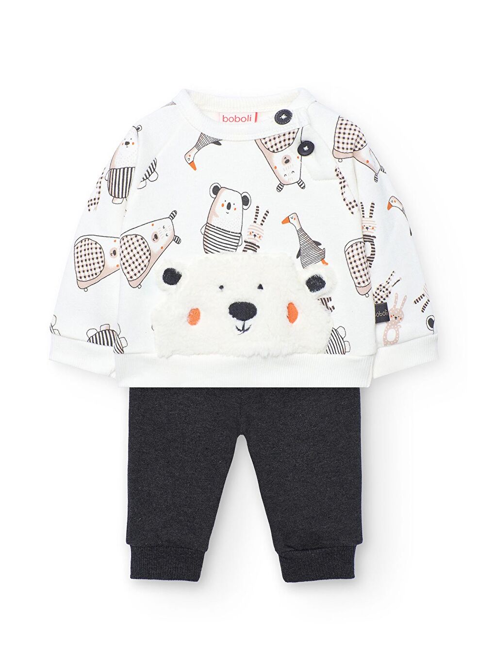 Karışık Erkek Bebek Hayvanlar Baskılı Takım