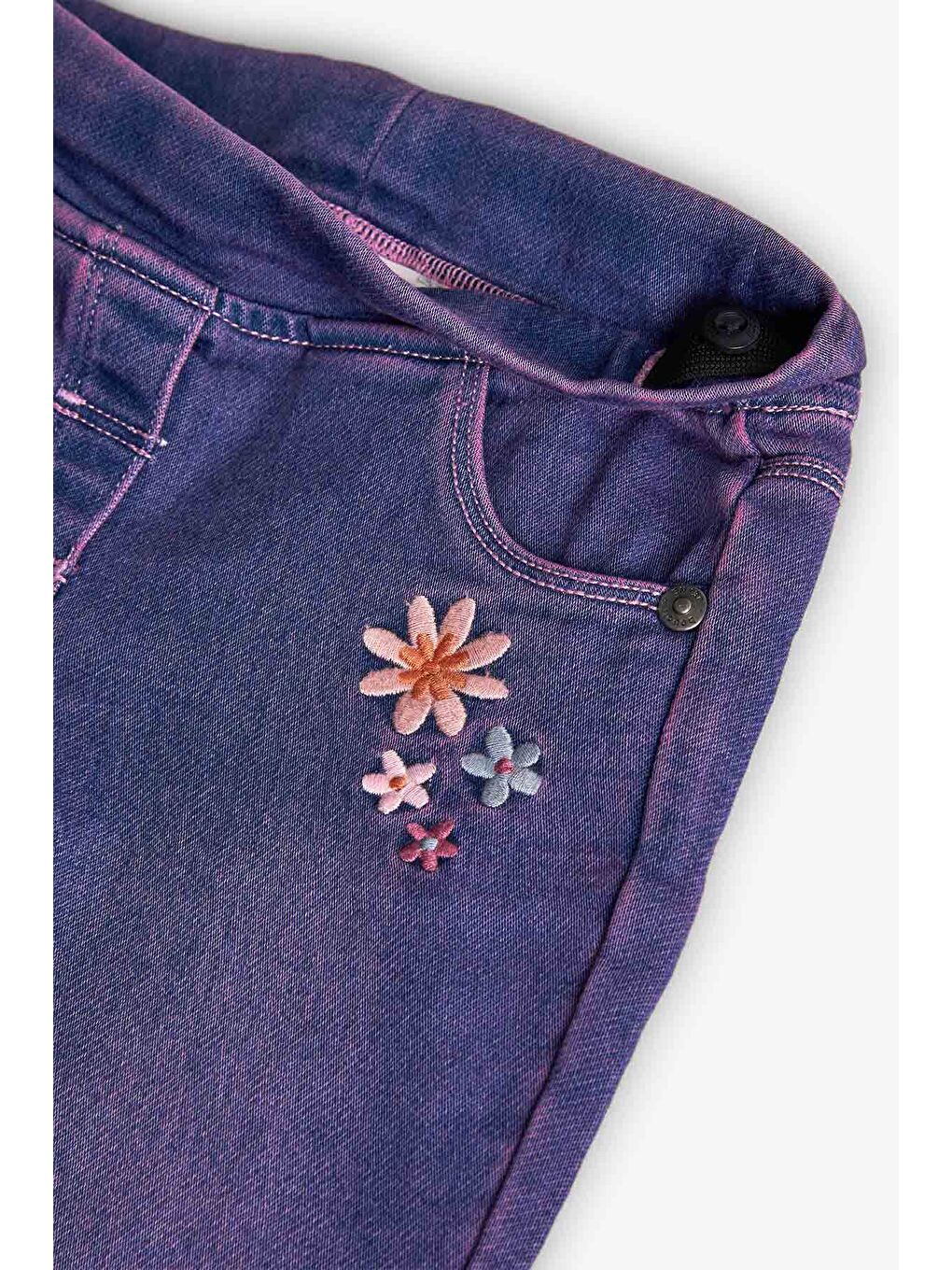 Lacivert Kız Çocuk Denim Pantolon-3