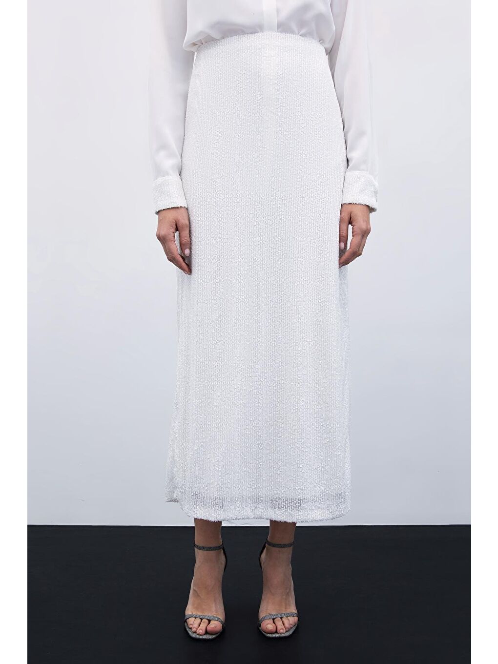 Karolin Midi Etek - Ekru-2