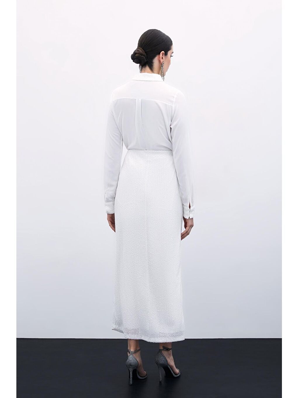 Karolin Midi Etek - Ekru-3