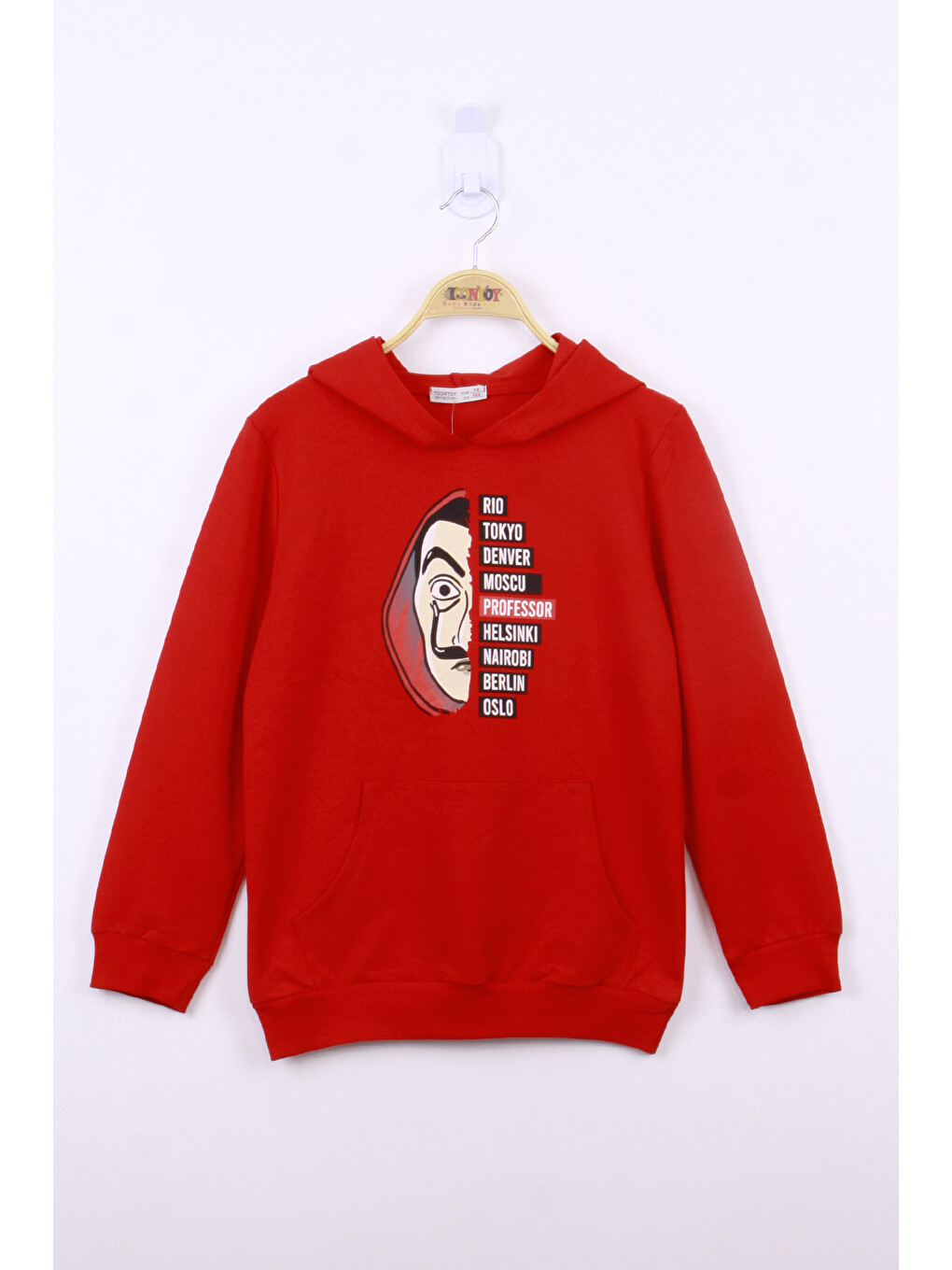 Kırmızı Erkek Çocuk La Casa Baskılı Sweatshirt