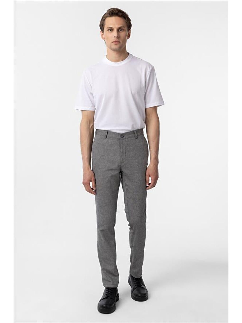 Siyah Regular Armürlü Pantolon