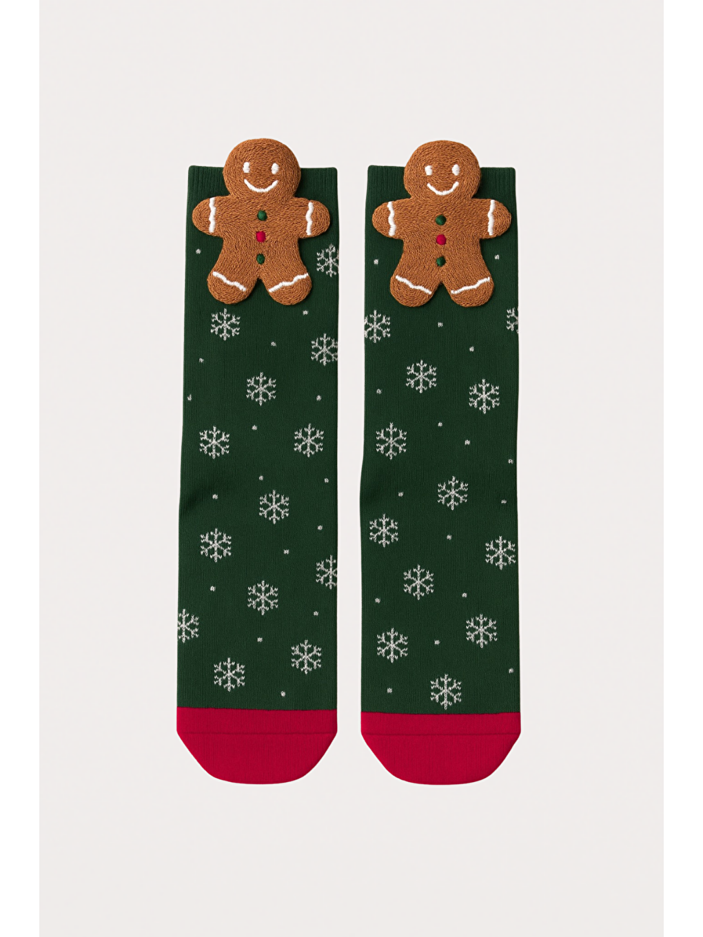 Yeşil Çocuk Ginger Breadman Kutulu Yılbaşı Soket Çorap-2