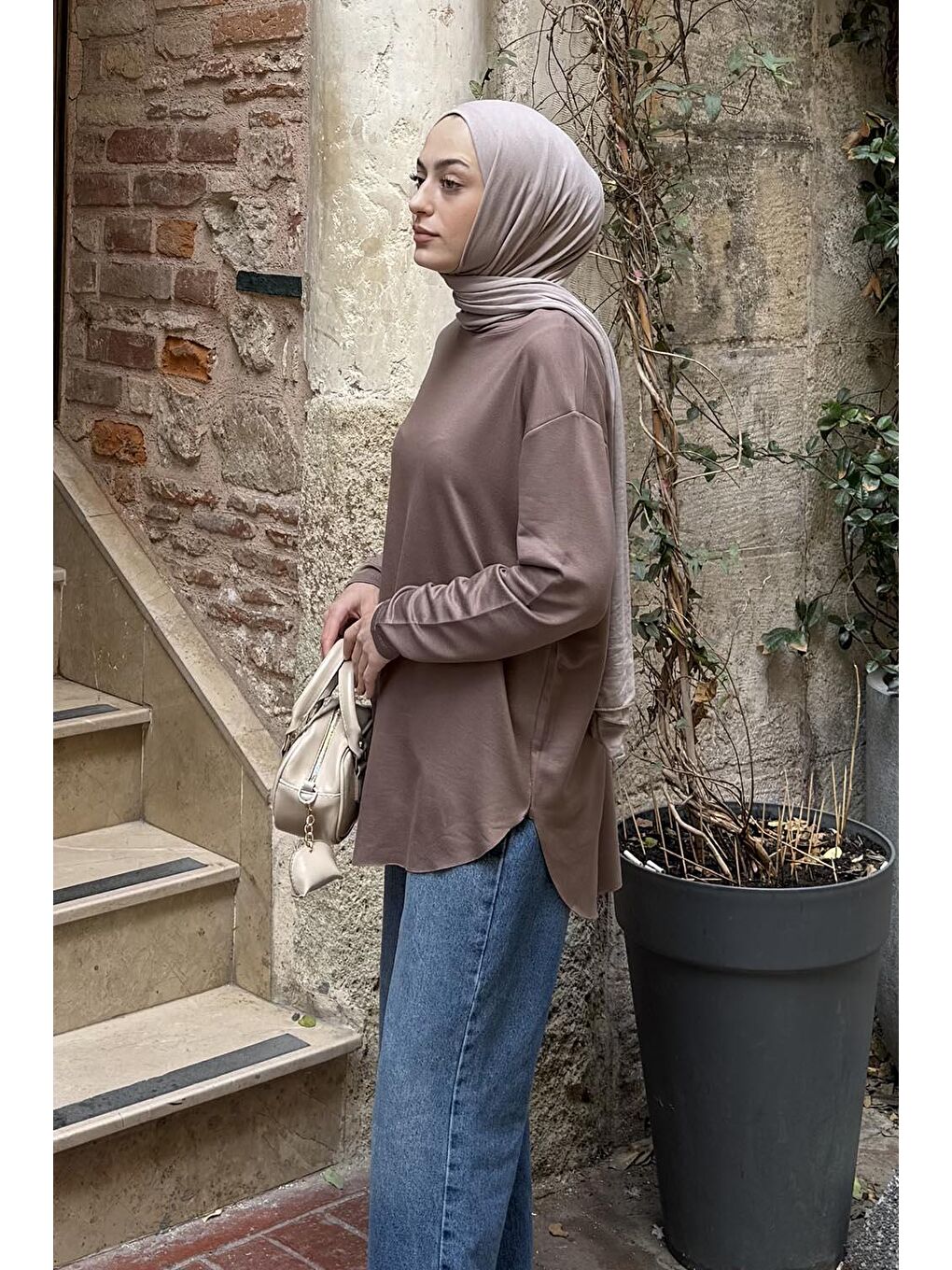 Basic Sweat Kahverengi-1