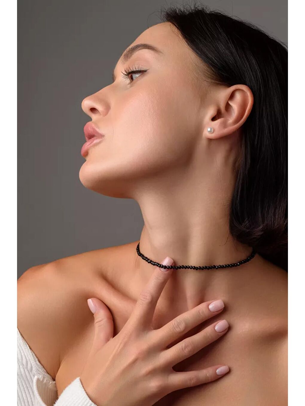 New Obsessions Siyah Le Noir Crystal Choker Kolye - 1