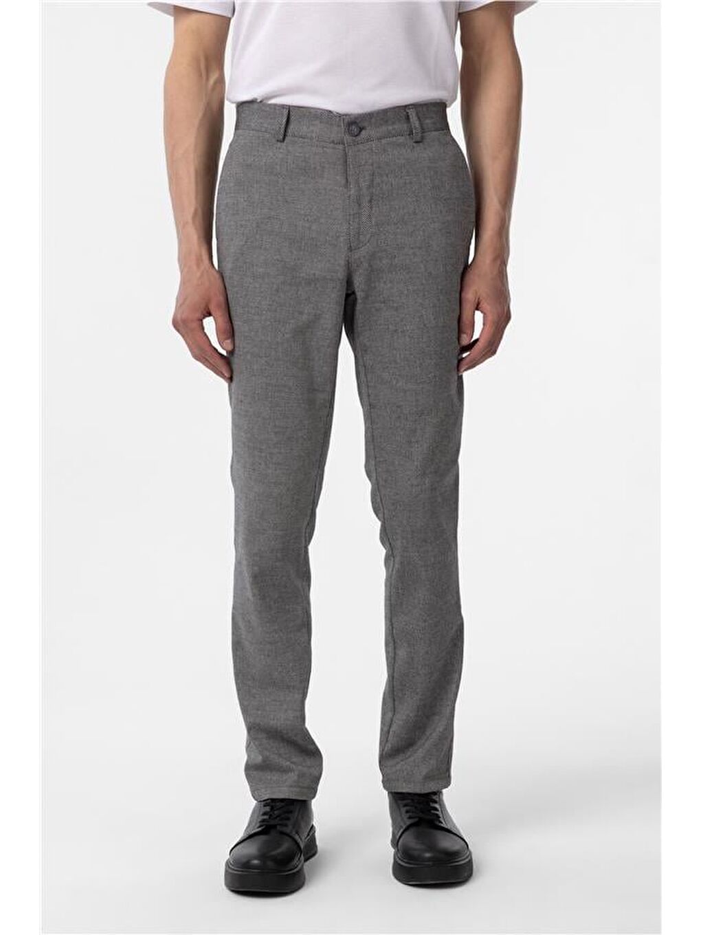 Siyah Regular Armürlü Pantolon-1