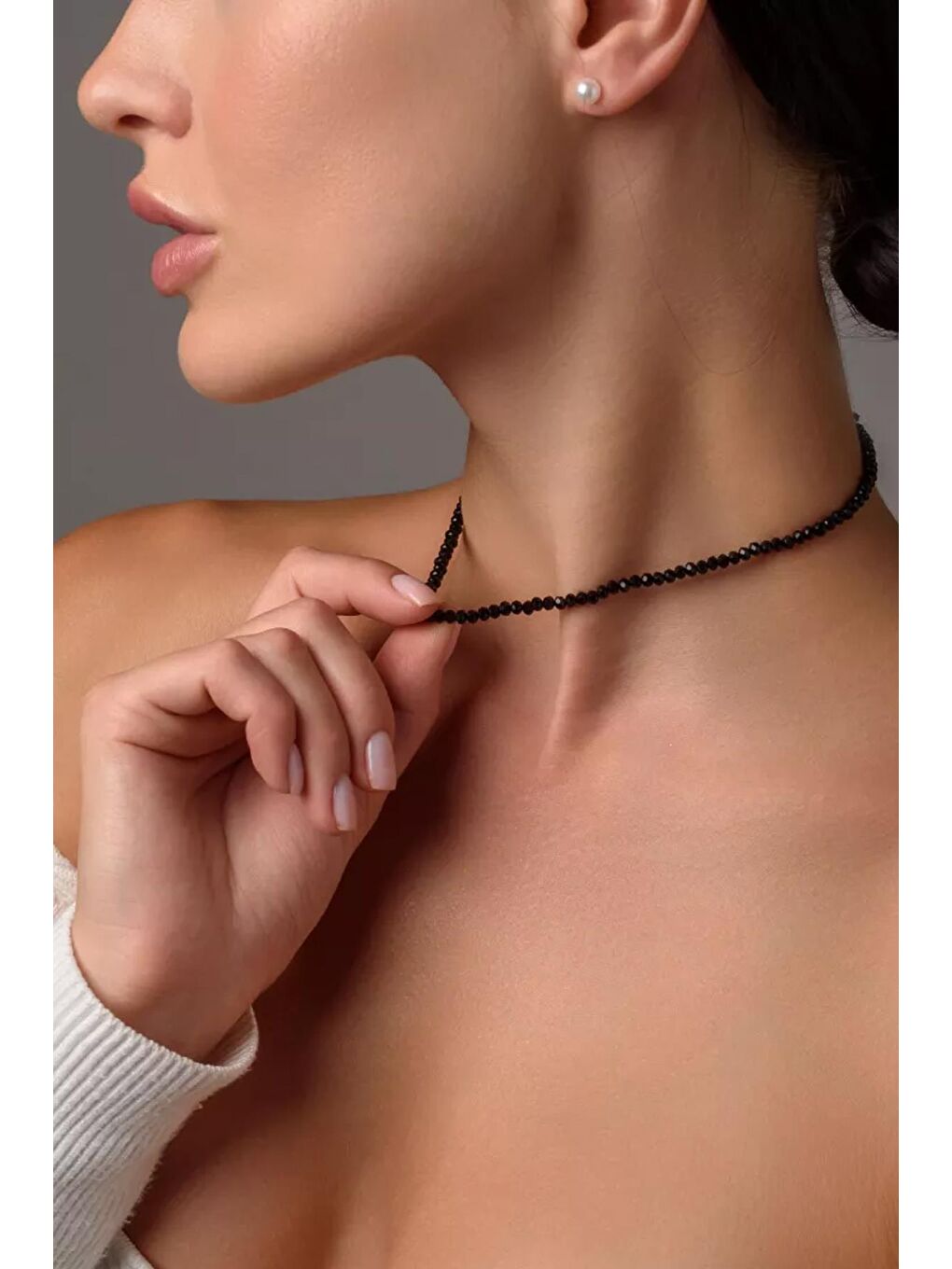 New Obsessions Siyah Le Noir Crystal Choker Kolye - 2