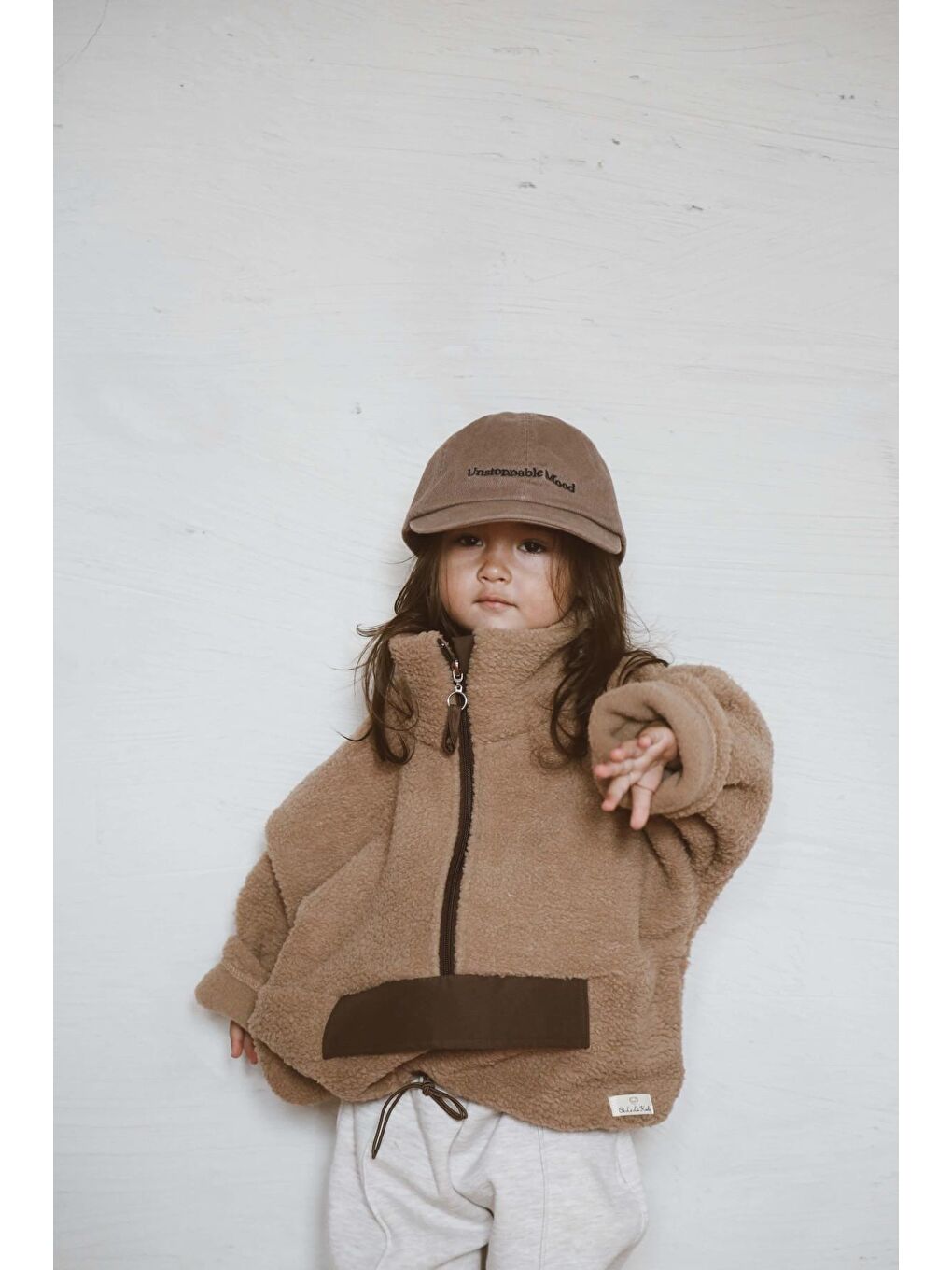 Kahverengi Sütlü Kahve Wellsoft Yarım Fermuar Çocuk Mont 1-6 Yaş-4