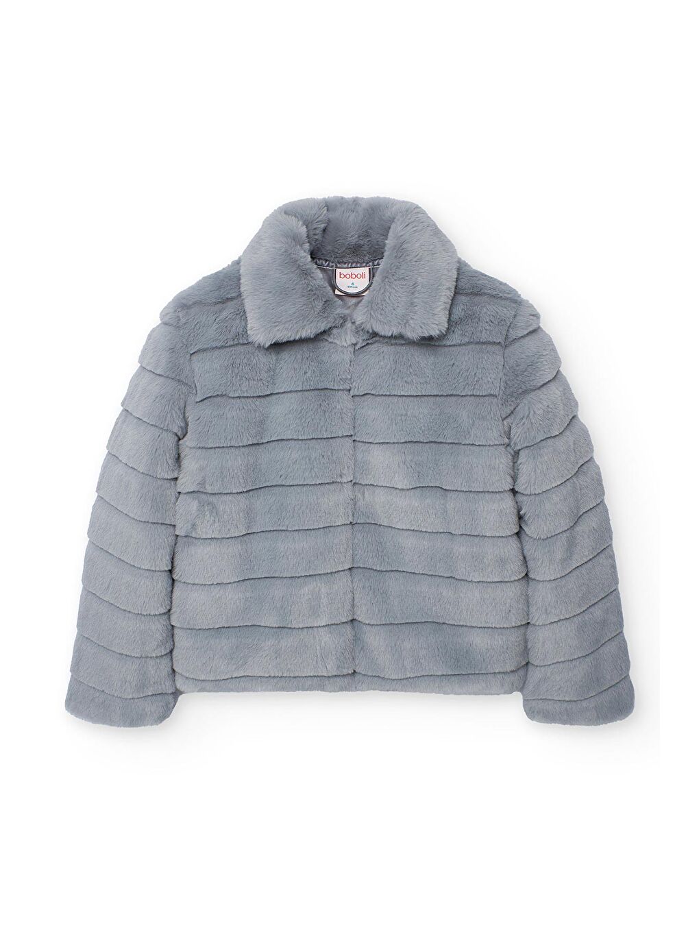 Gri Kız Çocuk Çizgili Welsoft Ceket-1