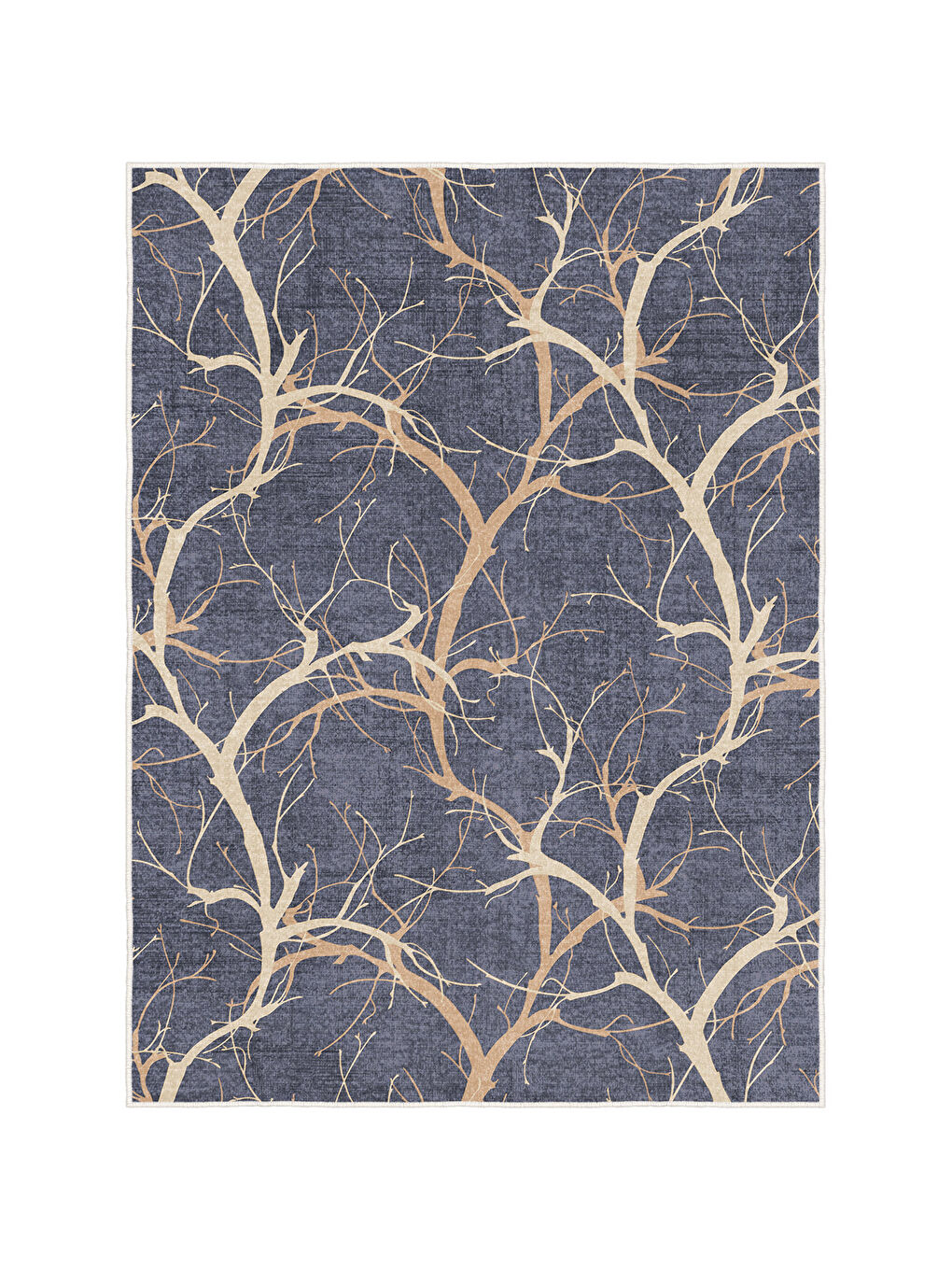 Mavi Dekoratif Özel Tasarım Yıkanabilir İnce Kaymaz Tabanlı Modern Halı KECE FR19