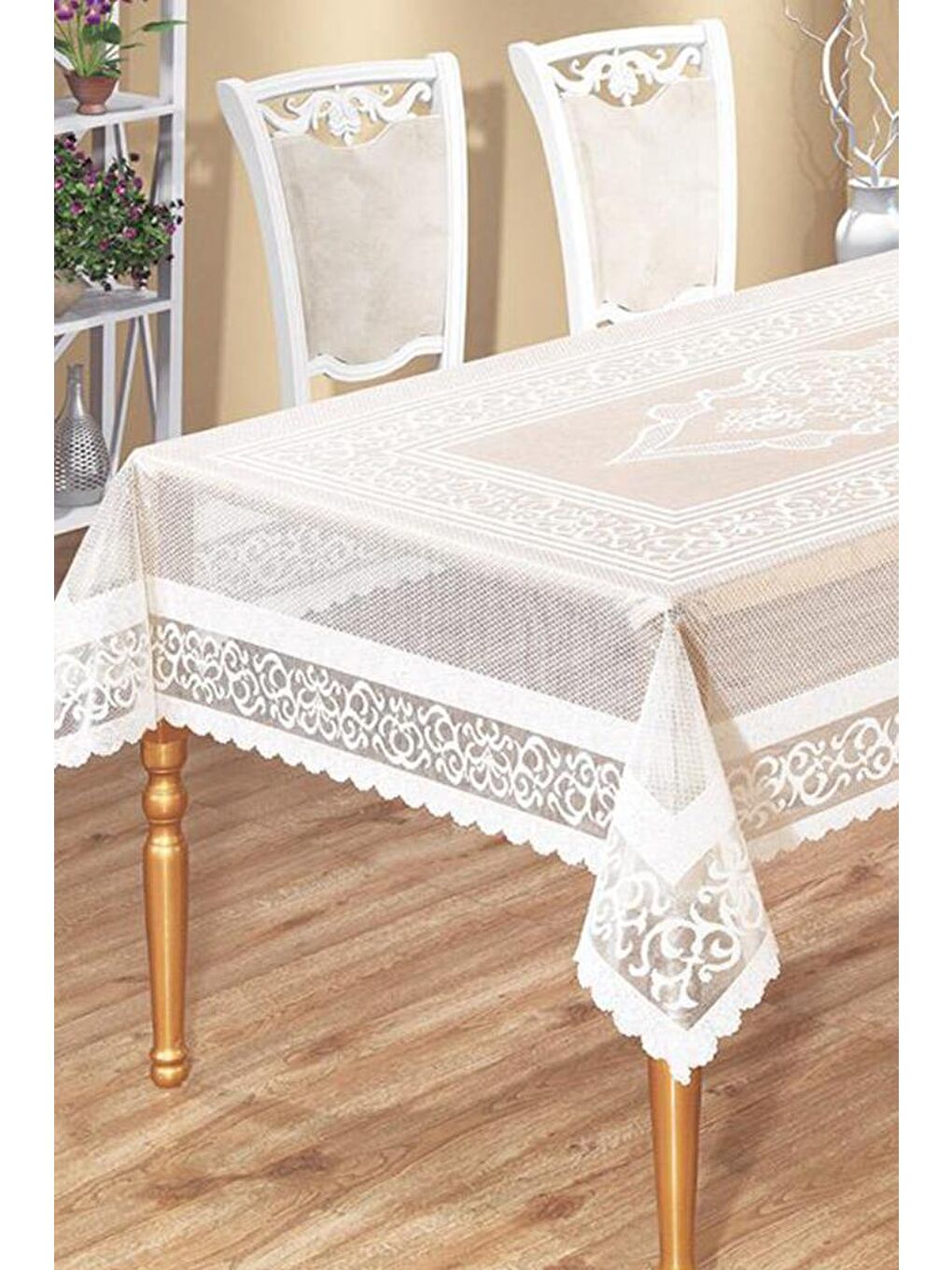 Venessi Örme Pano Desenli Masa Örtüsü Mürdüm-1