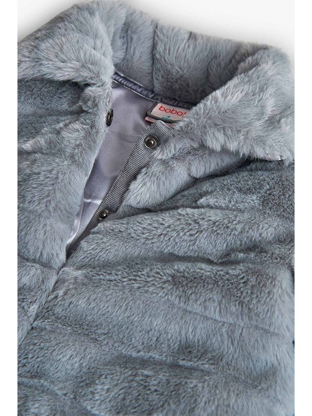 Gri Kız Çocuk Çizgili Welsoft Ceket-3