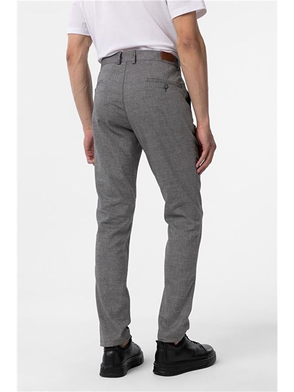 Siyah Regular Armürlü Pantolon-5