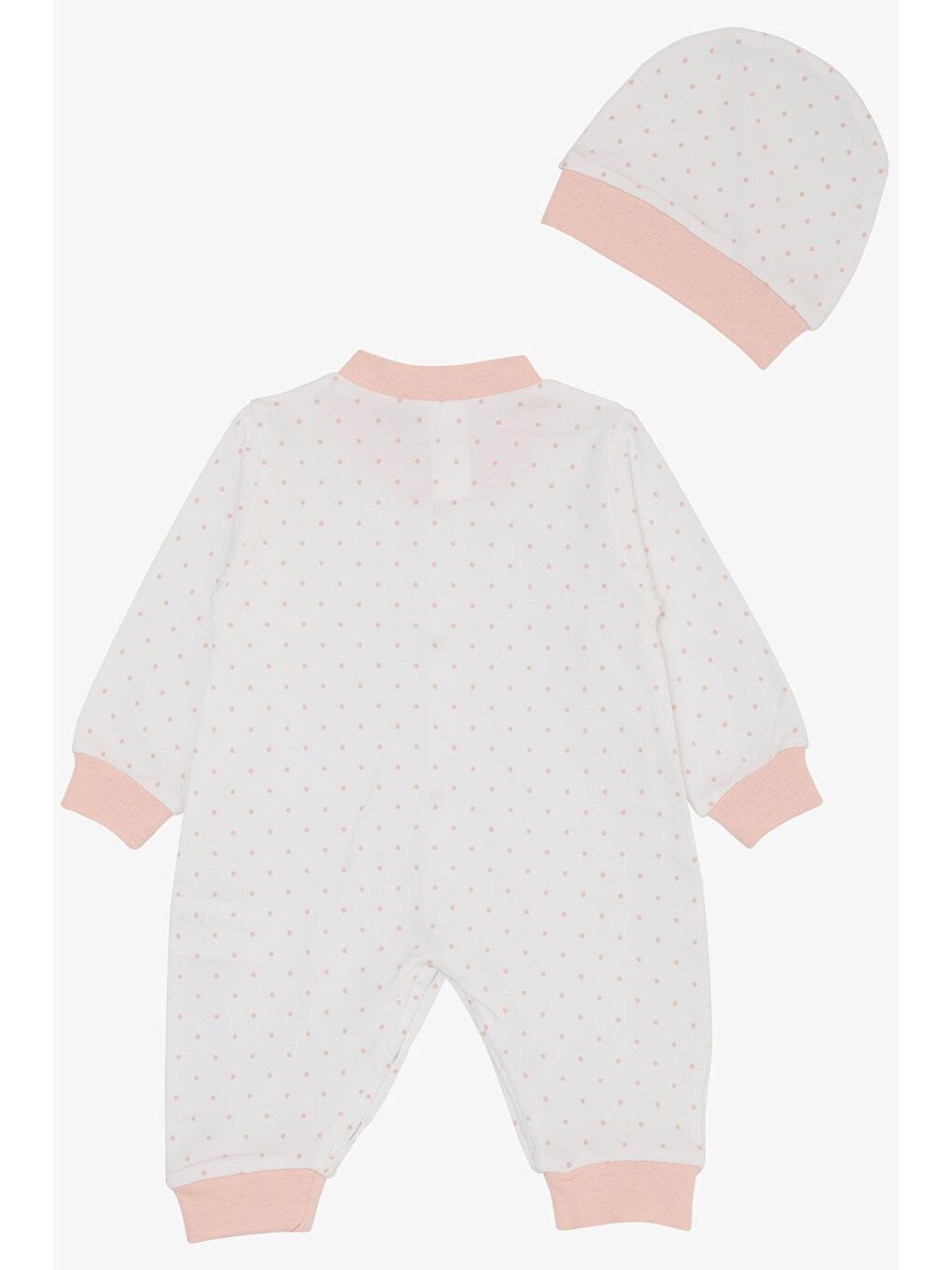 Kız Bebek Tulum Minik Puantiye Desenli Beyaz (0-6 Ay)-1