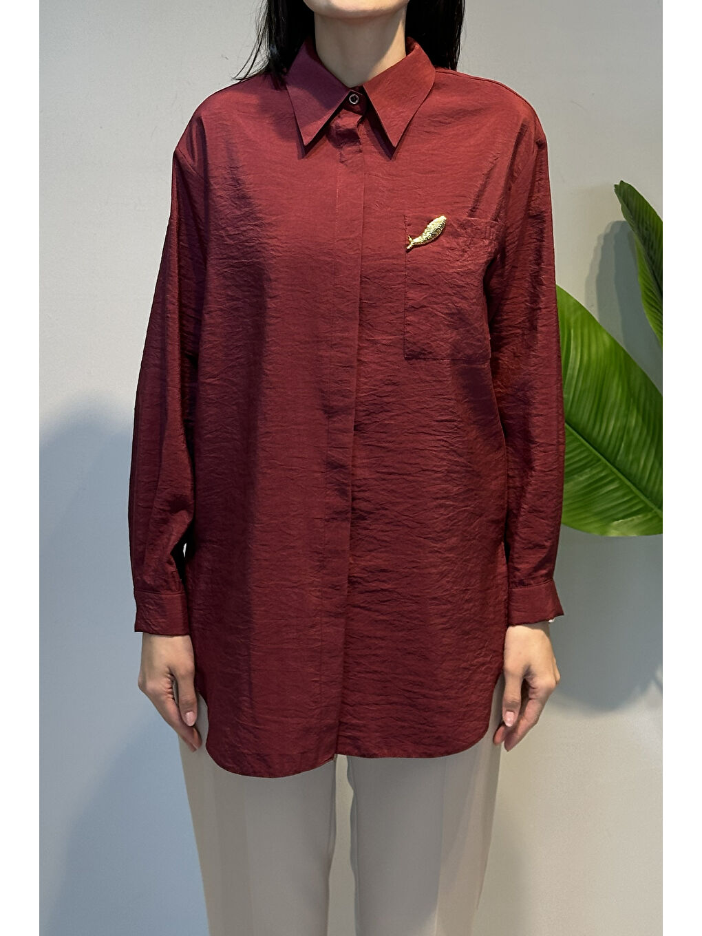 Sunshıne Gömlek 5292 Bordo-1