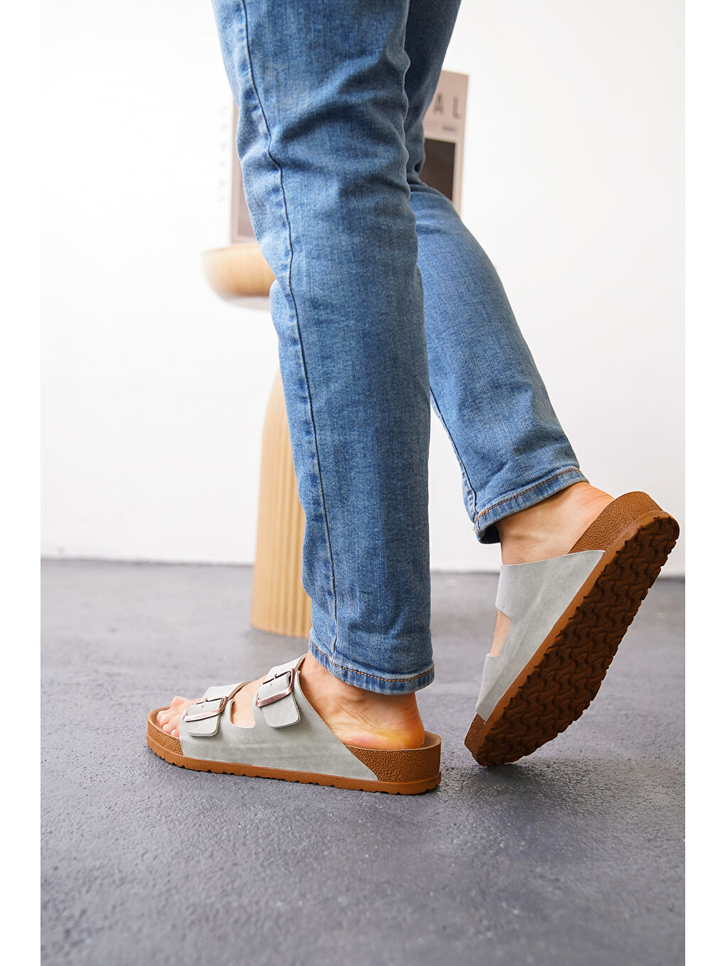 Mavi Arizona Günlük Ortopedik Unisex Çift Tokalı Terlik-2